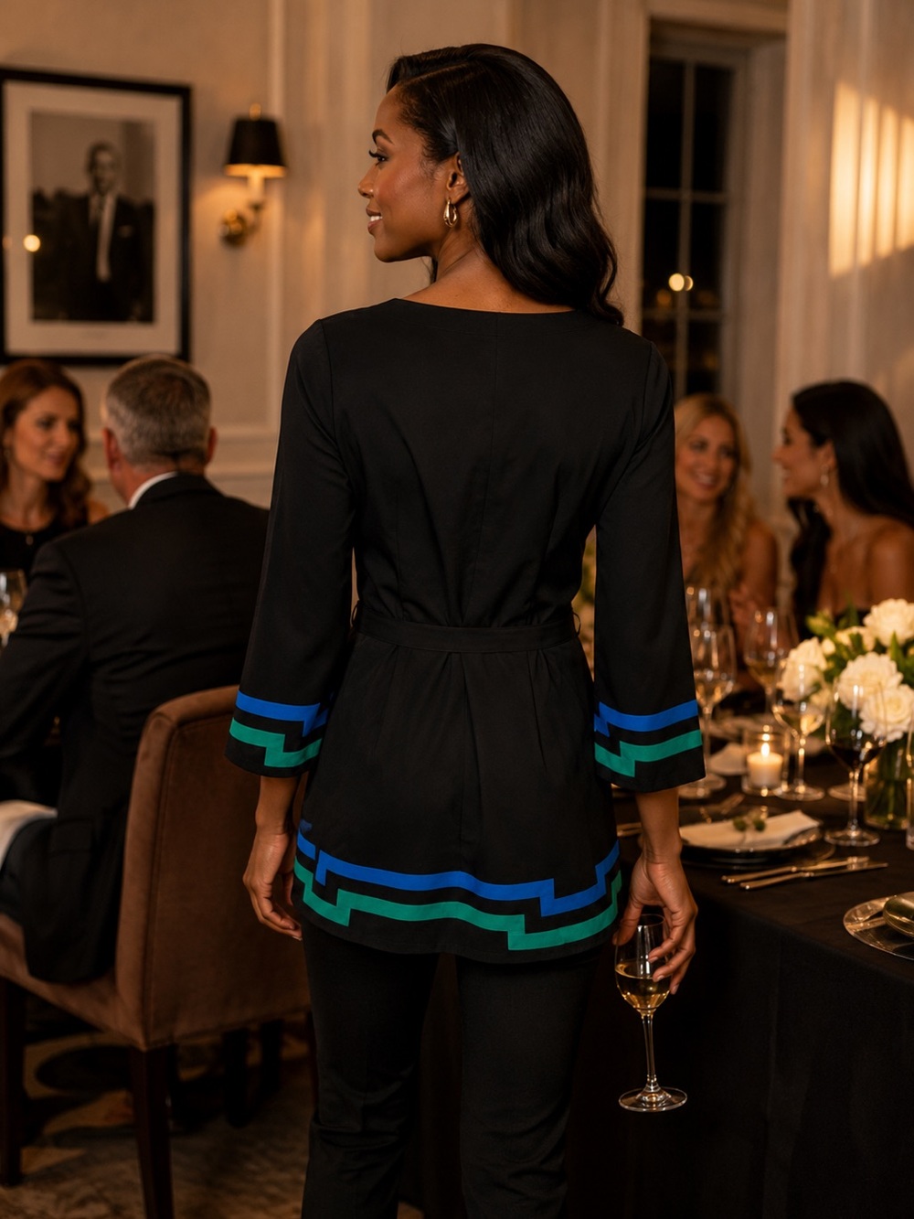 Cache Geometric Patterned Tunic with Belt - Picture 6 of 7